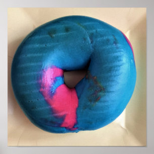 Foto von blauem und rosa Bagel Poster