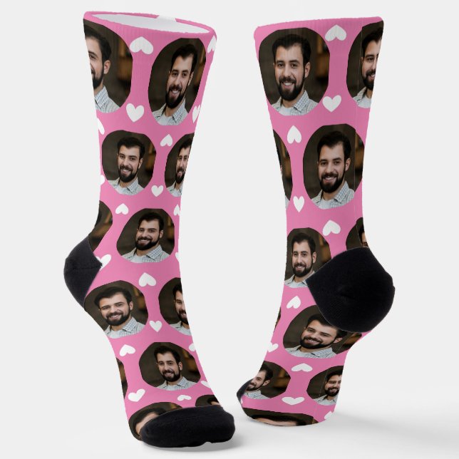 Foto von Boyfriend For Girlfriend Pink w Hearts Socken (Gewinkelt)