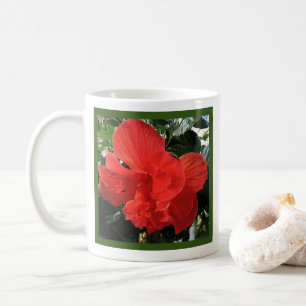 Foto von Bright Orange Double Hibiskus Blume Kaffeetasse