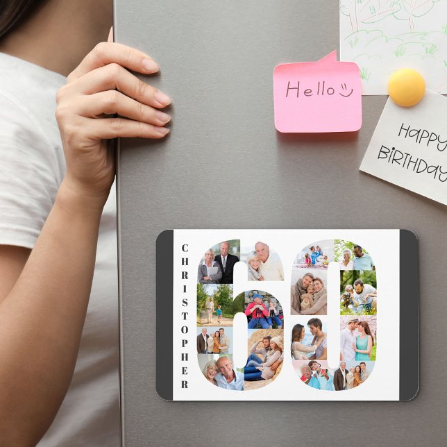 Foto von Collage in Number 60 - 60th Birthday Magnet (Von Creator hochgeladen)