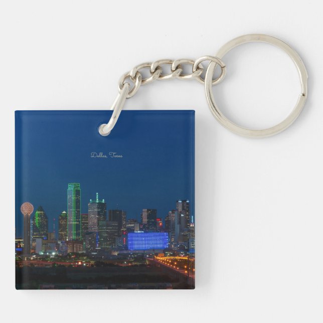 Foto von Dallas, Texas Cityscape, Schlüsselanhänger (Rückseite)