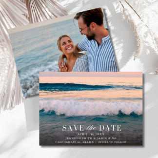 Foto von der Strandhochzeit am Reiseziel  Save The Date
