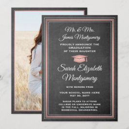 Foto von Eltern - Halbpension und rosa Abschluss Ankündigung