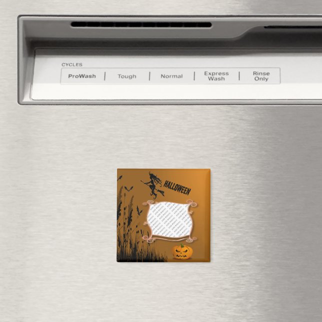 Foto von Frame, Witch, Jack o' Lantern Magnet (In Situ (Geschirrspüler))