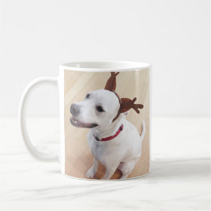 Foto von Funny Reindeer Dog Weihnachten Kaffeetasse