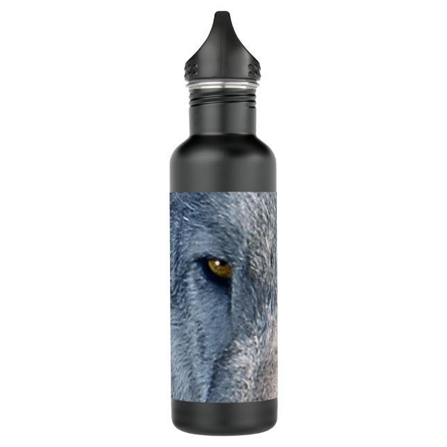 Foto von Grauer Wolf Eyes Edelstahlflasche (Links)