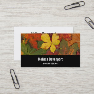 Foto von Herbstfarben und Herbstlaub Visitenkarte