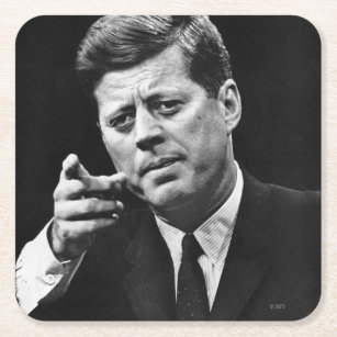 Foto von John F. Kennedy 3 Rechteckiger Pappuntersetzer