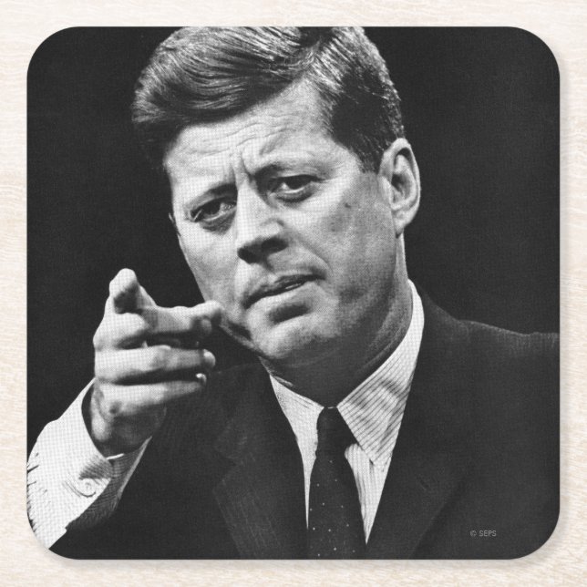 Foto von John F. Kennedy 3 Rechteckiger Pappuntersetzer (Vorderseite)