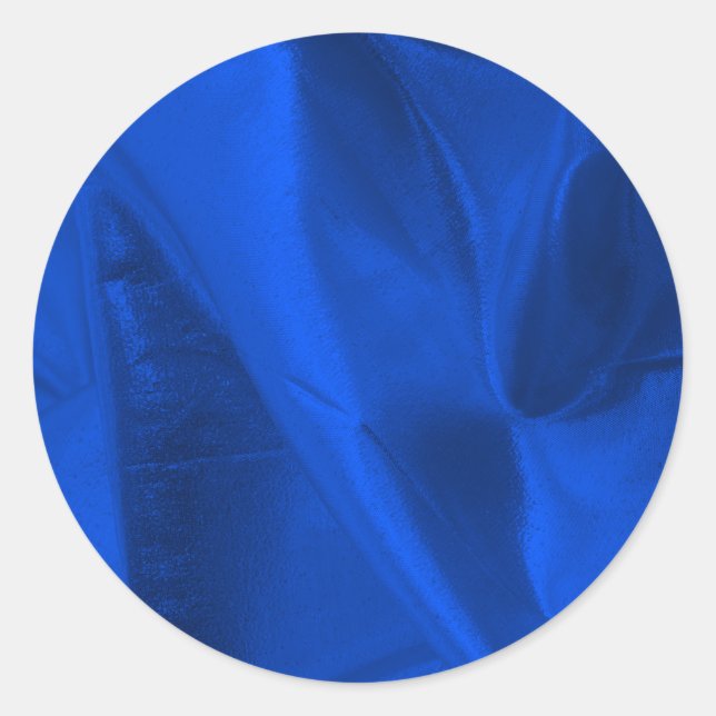 Foto von Metallic Blue Lame Runder Aufkleber (Vorderseite)