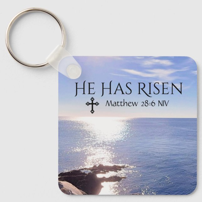 Foto von Ocean Christ hat Bibel Verse Ostern Schlüsselanhänger (Vorderseite)