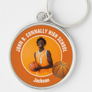 Foto von Orange Basketballspieler Hochspirige Schu Schlüsselanhänger