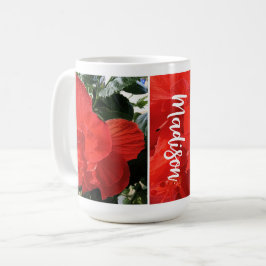 Foto von Orange Double Hibisken Individuelle Name Kaffeetasse