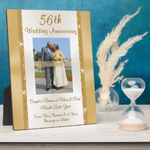 Foto von Personalized 56th Wedding Anniversary Gif Fotoplatte