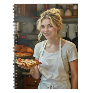 Foto von Pizzaessen personalisieren anpassen Notizblock