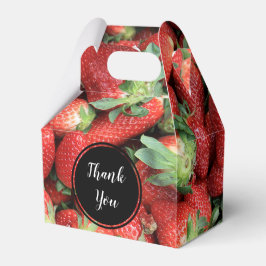 Foto von Red Juicy Strawberries Vielen Dank Geschenkschachtel