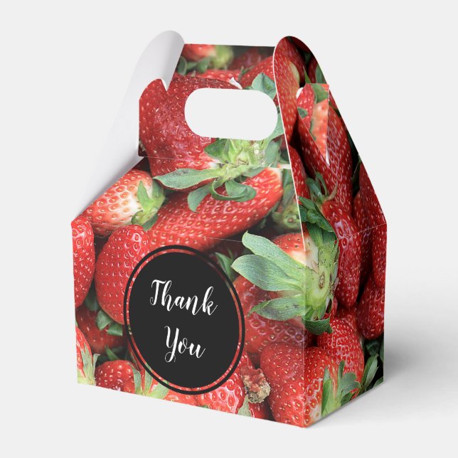 Foto von Red Juicy Strawberries Vielen Dank Geschenkschachtel (Vorderseite)