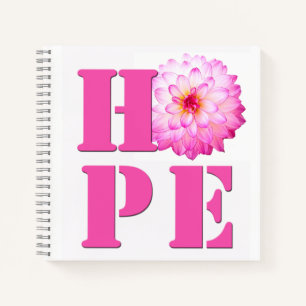 Foto von rosa Dahlie HOPE 8x8 Notizbuch