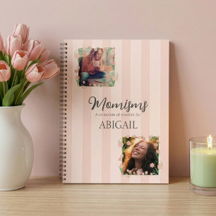 Foto von rosa Wildblumen-Mutter-Sprüchen Notizbuch