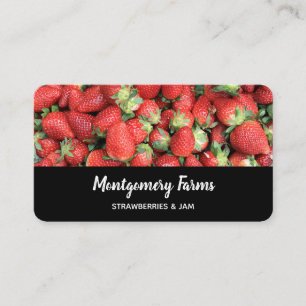 Foto von roten saftigen Erdbeeren Visitenkarte