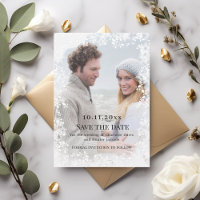 Foto von Schneeflocken Winterhochzeit