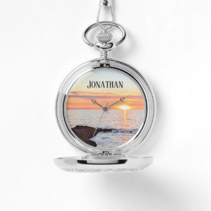 Foto von Sonnenuntergang Namen hinzufügen Armbanduhr
