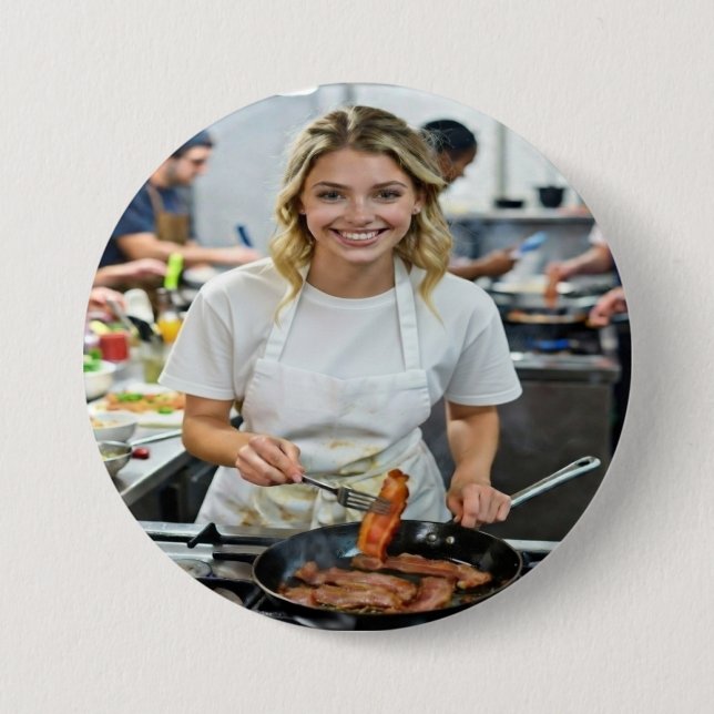 Foto von Speckkochen anpassen Button (Vorderseite)