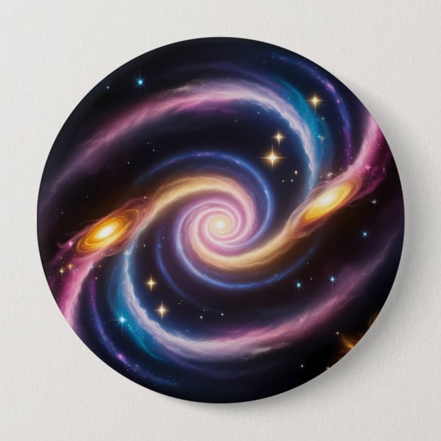 Foto von Sternen und Galaxien verschiedener Farben Button (Vorderseite)
