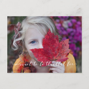 Foto von Template Calligraphy Script Thankful Postkarte
