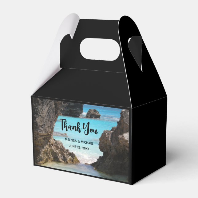Foto von Tropical Island Coast & Sea Wedding Geschenkschachtel (Vorderseite)