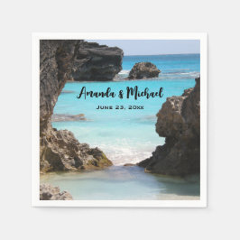 Foto von Tropical Island Coast & Sea Wedding Serviette
