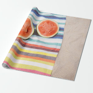 Foto von Wassermelonenscheiben in Scheiben Geschenkpapier