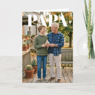 Foto vor Papa (Fügen Sie Ihr Foto zweimal hinzu) Karte