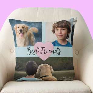 Foto-Vorlage beste Freunde Haustiere Kissen