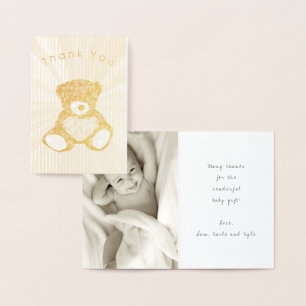 Foto-Vorlage für Babydusche Danke Gold Card Folienkarte