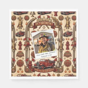 Foto-Vorlage für Feuerwehr-Rentnerparty Serviette