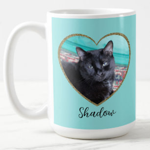 Foto-Vorlage Glitter-Herz mit individuellem Namen  Kaffeetasse