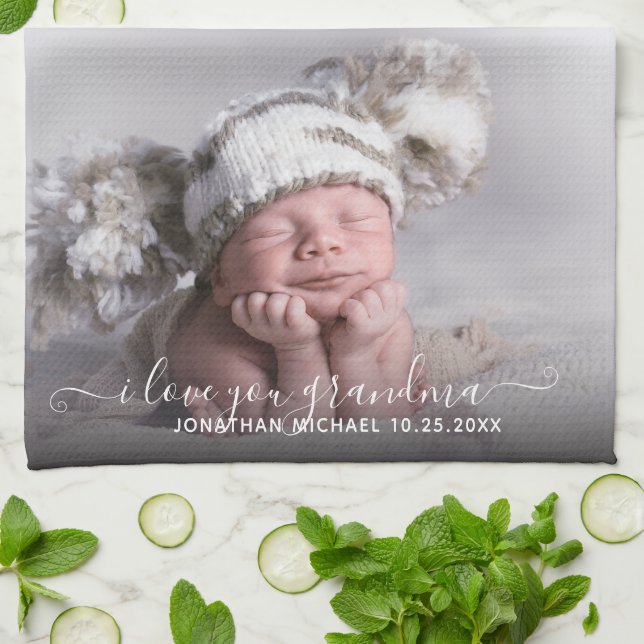 Foto Vorlage I Liebe Sie Großmutter Küchentuch (Gefaltet)