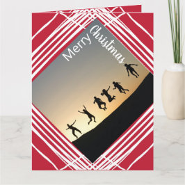 Foto-Vorlage von Familiennamen Red Christmas Karte