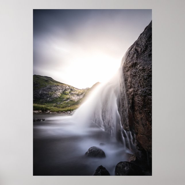 Foto Wasserfall Landschaft Poster (Vorne)
