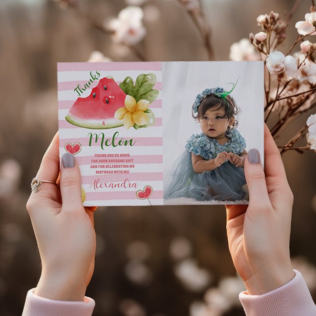 Foto Wasserfarbe Eins in einem Melone Erstgeburt Dankeskarte (Von Creator hochgeladen)