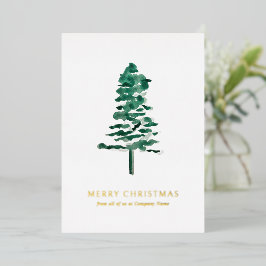 Foto Wasserfarbe Pine Tree Weihnachten Folien Feiertagskarte