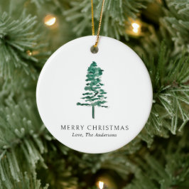 Foto Wasserfarbene Pine Tree Moderne Weihnachten Keramik Ornament