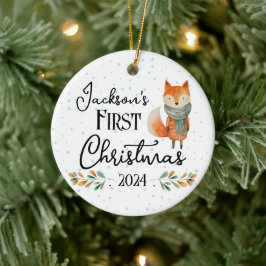 Foto Watercolor Fox Keramik Ornament