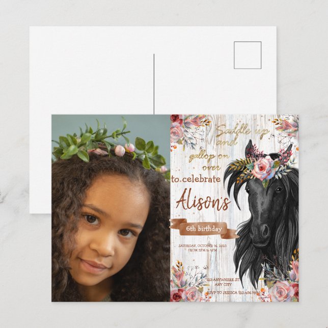 Foto Watercolor Postkarte (Vorne/Hinten)