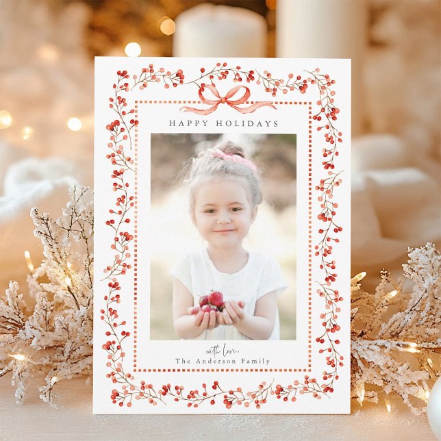 Foto Watercolor Red Berry Frame Weihnachten (Von Creator hochgeladen)