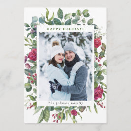 FOTO Watercolor Winter Rose Blume Weihnachten