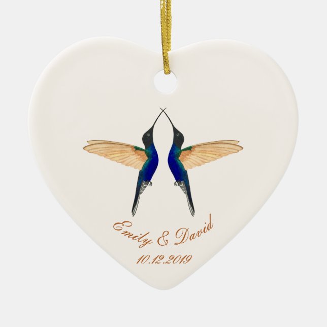 Foto Wedding Coronet Hummingbirds Keramik Ornament (Vorne)