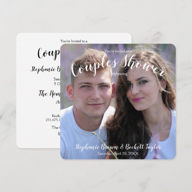 Foto Wedding Couples Brautparty Einladung (Vorne/Hinten)