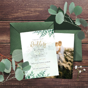Foto Wedding Einladung Eucalytpus Grüne Haushalt